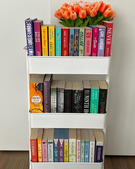 Tbr Cart Ideas, Tbr Cart, Read Corner, Cuartos Aesthetic, Book Mood, Book Cart, Bookshelf Inspiration, Wellness Aesthetic, Bookshelf Ideas