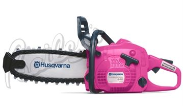 Husqvarna Pink Toy Chainsaw - Limited Edition "Saws for a Cause" | @giftryapp Pink Chainsaw, Toy Chainsaw, Chainsaw Reviews, Girl Tools, Pink Toy, Pink Tools, Battery Operated Toys, Halloween Store, Construction Tools