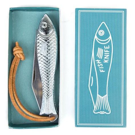 Fingerling Fish Knife Outdoor Kit, Fish Knife, Knife Gifts, Chrome Handles, Blue Box, Big Fish, Things To Buy, Manila, Sake