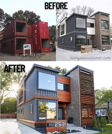 Cargo Container Homes, Shipping Container Home Designs, Shipping Container House Plans, Building A Container Home, Container House Plans, Casa Container, Front Porch Ideas, Container House Design, Container Homes