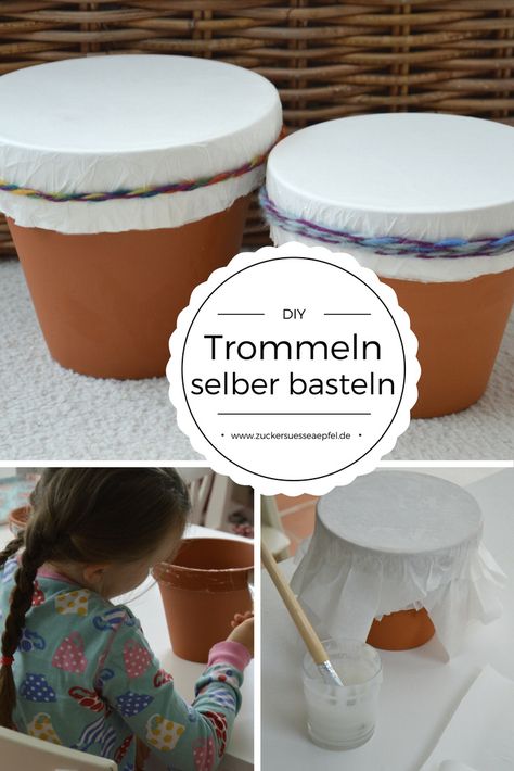 Anleitung wie man mit Kindern eine Trommel selber bastelt. Selbstgebaute Musikinstrumente, die schön klingen. Instrument Craft, Homemade Musical Instruments, Making Musical Instruments, Diy Tricot, Homemade Instruments, Arts And Crafts For Teens, Diy Decoracion, Crafts For Teens To Make, Diy Musical Instruments