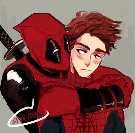 Wade Wilson (Deadpool) x Peter Parker (Spider Man) Spider Man And Deadpool, 3 Spiderman, Drawing Marvel, Deadpool Y Spiderman, Deadpool X Spiderman, Spiderman Deadpool, Deadpool Spiderman, Deadpool And Spiderman, Spaider Man