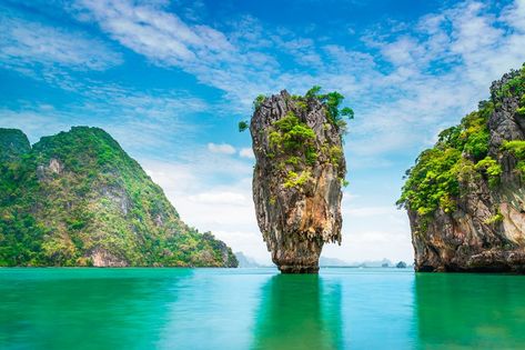 Amazed nature scenic view landscape James bond island Phang-Nga bay, Attraction famous popular landmark tourist travel Phuket Thailand summer vacation trip, Tourism beautiful destination place Asia James Bond Island Thailand, Thailand Tourist, James Bond Island, View Landscape, Scenic View, Phuket Thailand, Famous Places, Thailand Travel, Scenic Views