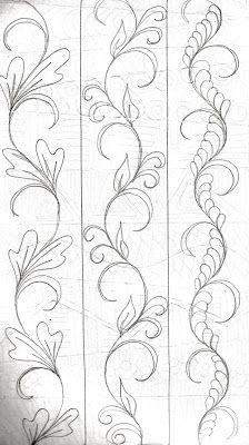 Drawing Vines, Decorative Rocks, Machine Quilting Patterns, Pola Bordir, Machine Quilting Designs, Free Motion Quilt Designs, Quilt Border, Rock Decor, Pola Sulam