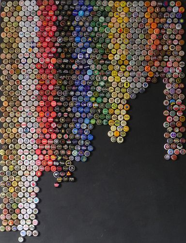 My Beer Caps Collection! | Flickr - Photo Sharing! Beer Caps Diy, Beer Cap Projects, Beer Bottle Cap Art, Beer Bottle Cap Crafts, Art From Recycled Materials, Beer Display, Beer Cap Art, Beer Decorations, Bottle Cap Projects