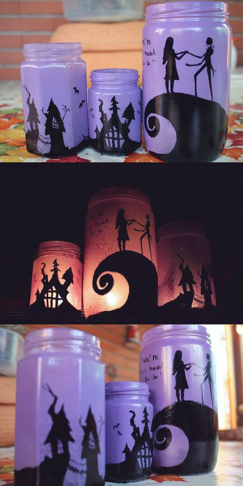 Nightmare Before Christmas Mason Jars, First Birthday Nightmare Before Christmas, Nightmare Before Christmas Terrarium, Nightmare Before Christmas Ideas Diy, Tim Burton Crafts Diy, Diy Jack And Sally Decor, A Nightmare Before Christmas Decorations Diy, Tim Burton Diy Decoration, Tim Burton Halloween Decorations Diy