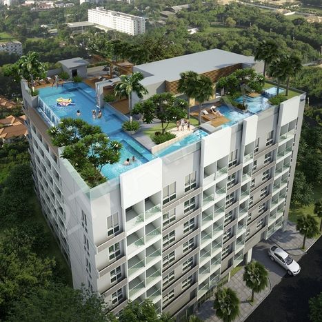 Laguna Bay 2 - Buy New Condo In Pattaya - Pratumnak District Roof Pool, Rooftop Terrace Design, Infinity Edge Pool, Pattaya Thailand, Property Real Estate, House Property, Lobby Design, New Condo, Terrace Design