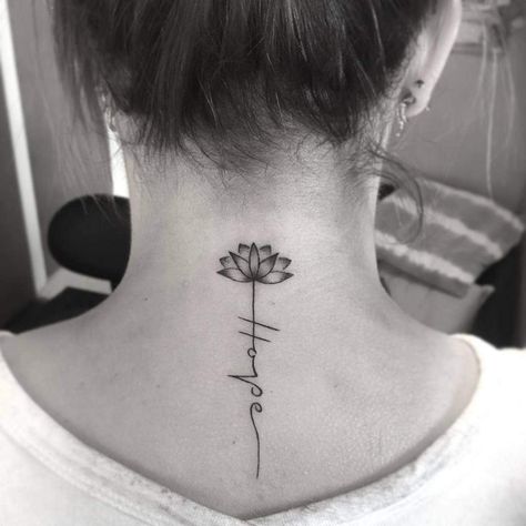 Top 59+ Best Back of Neck Tattoos Ideas - [2021 Inspiration Guide] Neck Tattoo Placement, Back Of Neck Tattoos, Back Of Neck Tattoo Men, Back Of Neck Tattoos For Women, Neck Tattoo Women, Nape Tattoo, Tattoos For Women Small Meaningful, Hope Tattoo, Girl Neck Tattoos