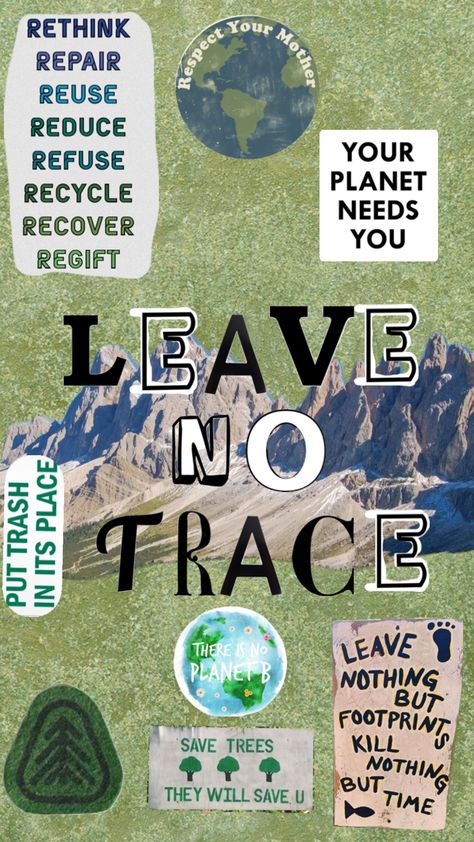 • leave no trace! #lnt #7principles #granolagirlvibes #granolagirlaesthetic #naturelover #granolagirl #outdoorsy #natureaesthetic #leavenotrace #leaveitbetter Summer Camp Aesthetic, Beach Wall Collage, Green Jobs, Leave No Trace, Climate Justice, Camping Aesthetic, Abstract Wallpaper Design, Magazine Collage, Felt Quiet Books