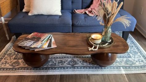 Ball Leg Coffee Table, Diy Wood Coffee Table, Ball Coffee Table, Wooden Bowls Diy, Unique Coffee Table Design, Creative Coffee Table, Diy Bowl, Custom Coffee Table, Unique Coffee Table