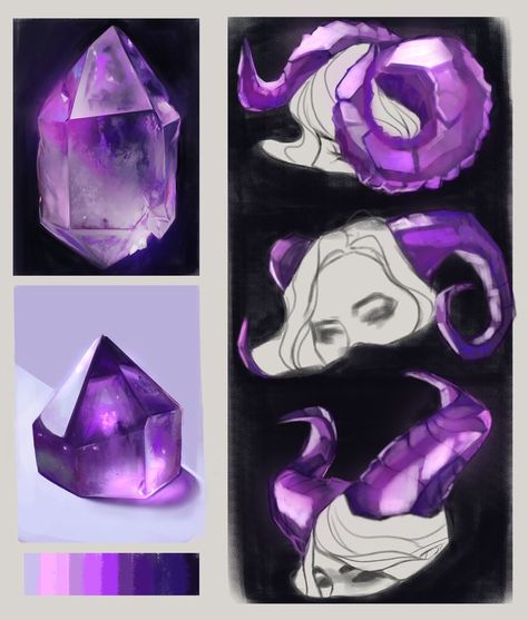 Crystal Horns, Art Advice, Digital Art Beginner, Digital Texture, Pretty Drawings, Art Prompts, Illustration Character Design, Art Block, Drawing Reference Poses