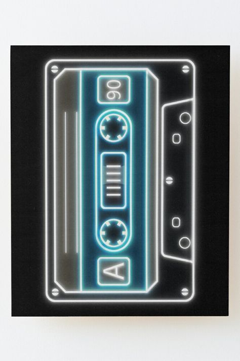 Retro Tape Cassette Neon Design, is the perfect gift for anyone who loves neon and retro, or just someone looking for a unique gift or cool design. Tape Cassette Art, Cassette Tapes Art, Old Cassette Tapes Aesthetic, Cassette Tape Art, Metal Cassette Tapes, Tape Cassette, Music Cassette Tapes, Tape Art, Neon Design