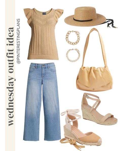 Casual Beige Espadrille Wedge Sandals, Cream Wedge Espadrille Sandals With Woven Sole, Beige Espadrille-style Sandals For Summer, Brown Espadrilles With Cork-bed Midsoles For Vacation, Espadrille Slip-on Wedge Sandals For Vacation, Wednesday Outfit, Transition Outfits, Spring Fashion Outfits, Stitch Fix Outfits