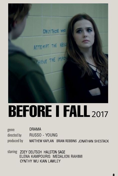 Before I Fall, Film Box, Movie Character Posters, Indie Movie Posters, Movie Bloopers, هاكونا ماتاتا, Movies To Watch Teenagers, Most Paused Movie Scenes, Iconic Movie Posters