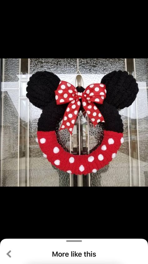 Disney Ornaments Diy, Ugly Christmas Sweater Diy Funny, Minnie Mouse Wreath, Mickey Mouse Wreath, Mickey Wreath, Disney Xmas, Nightmare Before Christmas Wreath, Mickey Mouse Crafts, Disney Wreath