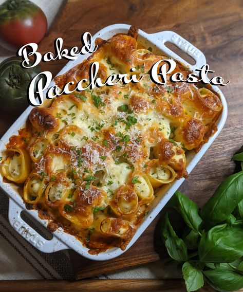 Baked Paccheri Pasta is the Best Part of Lasagna In EVERY BITE - Real Good Food at Home Paccheri Pasta Recipes, Italian Meat Sauce, Italian Pasta Sauce, Sauce Spaghetti, Quick Baking, Pasta Noodle Recipe, Italian Meats, Lasagna Pasta, Ricotta Pasta