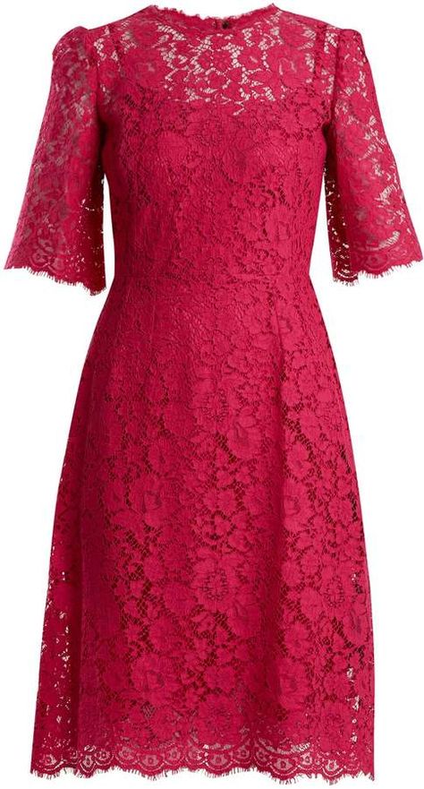 DOLCE & GABBANA Cordonetto-lace midi dress Pink Lace Dresses, Cocktail Dresses With Sleeves, Midi Dress Pink, Lace Dress Styles, Pink Cocktail, Elegant Clothes, Lace Cocktail Dress, Slip Dresses, Fashionista Clothes