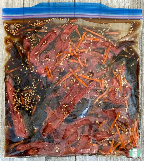 Mongolian Beef Skillet Freezer Meal - Freezer Meals 101 Freezer Marinades For Beef, Beef Tips And Gravy Freezer Meal, Freezer Steak Fajitas, Freezer Mongolian Beef, Steak Freezer Meals Make Ahead, Cube Steak Freezer Meal, Sirloin Steak Freezer Meals, Flank Steak Freezer Meals, Freezer Beef And Broccoli