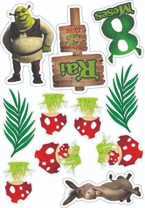 Shrek Toothpaste Topper, Shrek Papercraft, Shrek Cutout, Shrek Sign, Shrek Printables, Shrek