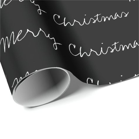 Minimal Merry Christmas typography black white Wrapping Paper Size: 30 inches x 6 feet. Gender: unisex. Age Group: adult. Black Christmas Decorations, Merry Christmas Typography, Black And White Christmas, Black White Christmas, Christmas Typography, Creative Gift Wraps, White Wrapping Paper, White Christmas Decor, Cool Christmas Trees