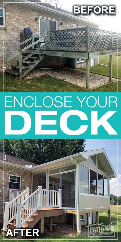 Enclosed Decks, Deck Enclosures, Deck Renovation, 3 Season Porch, Three Season Porch, Screened Porch Designs, 4 Season Room, Four Seasons Room, Screened In Deck