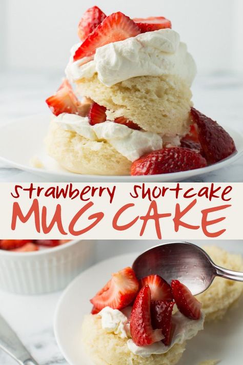 Strawberry Shortcake Mug Cake, Shortcake Strawberries, Cinnamon Mug Cake, Cheesecake Oreo, Mug Cake Microwave, Shortcake Recipe, Peanut Butter Honey, Savory Cakes, Mug Recipes