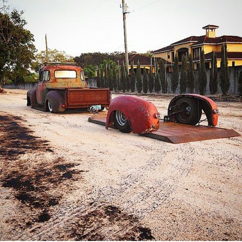 Rat Rod Truck and Trailer Rat Rod Truck, Rat Rod Pickup, Metal Shaping, Rat Rods Truck, Vintage Ideas, Hot Rod Trucks, Air Ride, Vintage Cups, Rat Rods