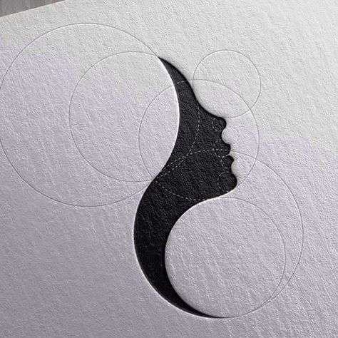 Elegant side profile, created with circles Graphisches Design, 카드 디자인, Drawing Faces, Blog Logo, Photography Logos, Brand Identity Design, 로고 디자인, Geometric Art, Logo Design Inspiration