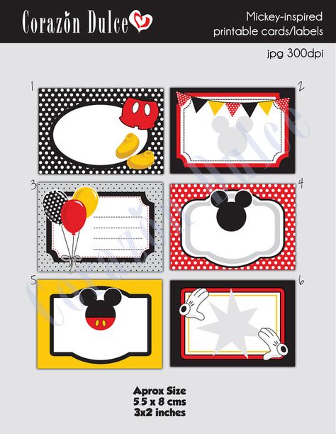 MickeyInspired Printable Cards/tags book labels by corazondulce, $4.50 Mickey Mouse Classroom, Disney Themed Classroom, Disney Project Life, Mickey Theme, Disney Classroom, Disney Printables, Mickey Mouse Theme, Disney Scrapbooking Layouts, Disney Scrapbook Pages