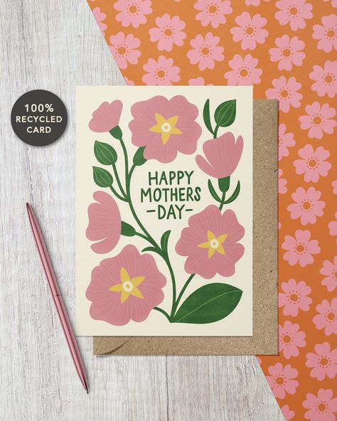 HAPPY MOTHER'S DAY Modern floral illustrated A6 greeting card for Mother's Day. This card is perfect for Mums who love nature, the outdoors, the countryside, gardening and flowers. ----------------------------------------------- Greeting card printed on a premium, heavyweight (300gsm), 100% recycled paper with a natural texture and warm colour. This eco-friendly A6 (105 x 148 mm) greeting card is supplied with a recycled brown kraft envelope and is blank inside for your own message. Our cards ar Mothered Day Card, Mother’s Day Graphic, Mother’s Day Cards, Mothers Day Card Design, Mother Day Cards, Mothers Day Card Ideas, Mothers Day Illustration, Mothers Day Graphic, Mothers Day Design