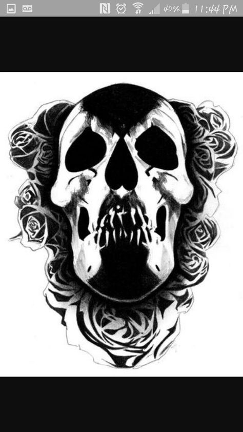 Deftones Skull, Deftones Tattoo, Skull And Roses Tattoo, All Seeing Eye Tattoo, Lizard Tattoo, Skull Stencil, Skull And Roses, Roses Tattoo, Skulls And Roses