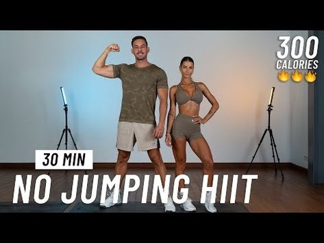 30 MIN NO JUMPING HIIT WORKOUT - ALL STANDING - Full Body, No Equipment, No Repeats - YouTube Low Impact Hiit Workout, Low Impact Hiit, Full Body Hiit Workout, Getting Back In Shape, 300 Calories, Build Strength, Hiit Workout, Burn Calories, Full Body