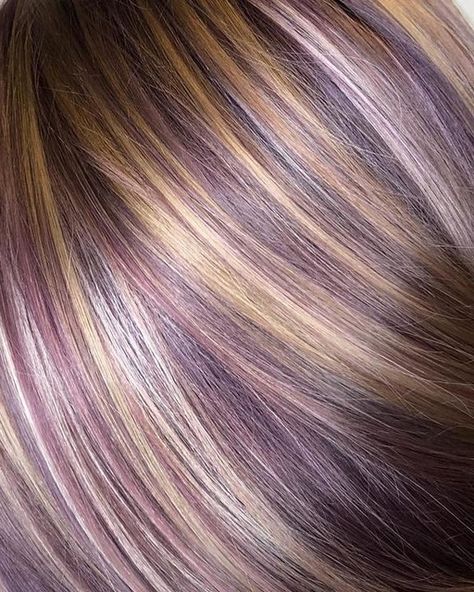 Purple Blonde Hair, Purple Blonde, Underlights Hair, Peekaboo Hair, Hair Color Purple, Hair Color Highlights, Haircut And Color, Brown Blonde Hair, Hair Color And Cut