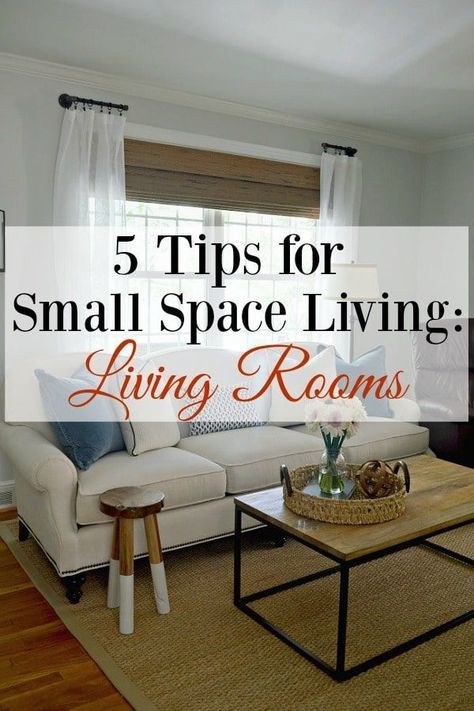 5 Tips for Small Space Living: Living Room #livingroom #smallspaces #decor #livingroomideas Salons Cottage, Living Pequeños, Small Living Room Furniture, Small Living Room Layout, Living Room Designs Small Spaces, Living Room Furniture Arrangement, Apartment Decoration, Living Room Arrangements, Small Space Living Room