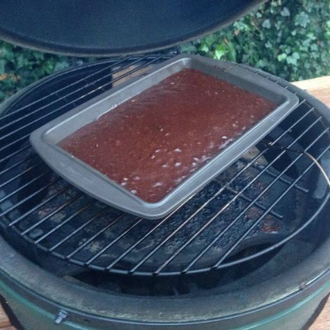 Smoked chocolate brownie on the Big Green Egg is something you just have to try. A light smoke really adds to the gooey chocolate brownie. Smoked Brownies, Smoked Chocolate, Barbecue Recipes Grill, Gooey Chocolate Brownies, Vegetarian Grilling, Big Green Egg Recipes, The Big Green Egg, Green Egg Recipes, No Egg Desserts