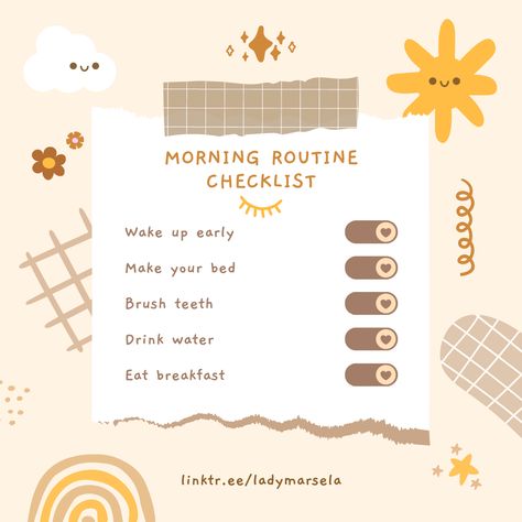 Hey friends, the little things can help improve your day. Have a set morning routine and you will see that life becomes manageable. Kawaii Vector, Instagram Story Questions, Hello June, Instagram Graphic, Graphic Poster Art, Editing Inspiration, Instagram Feed Ideas, Design Grafico, Beauty Design