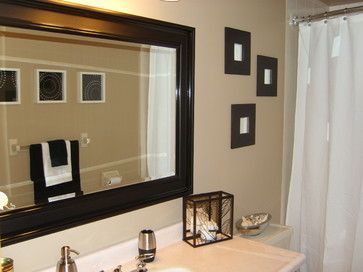 Brown White And Black Bathroom, Tan And Black Bathroom Ideas, Black White And Beige Bathroom, Black And Beige Bathroom Ideas, Black And Beige Bathroom Decor, White And Tan Bathroom, Black And Tan Bathroom, Black And Beige Bathroom, White And Beige Bathroom