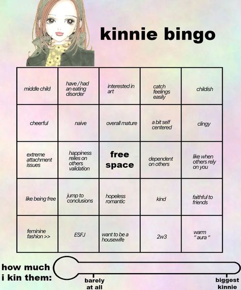 Nana Kinnie Bingo, Bingo Meme, Kin Bingo, Kinnie Bingo, Amanda Young, Bingo Template, Kin List, Middle Child, Meme Template