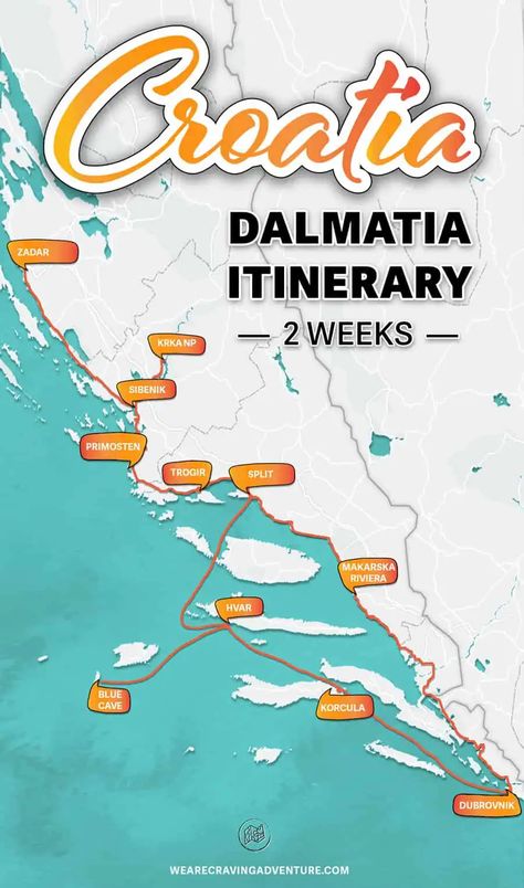 Croatia Itinerary - 2 Weeks In Dalmatia – Craving Adventure Croatia National Park, Things To Do In Croatia, Croatia Summer, Croatia Beaches, Croatia Itinerary, Istria Croatia, Dalmatia Croatia, Croatia Travel Guide, Hvar Croatia