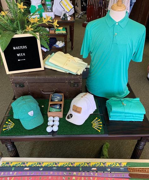 Golf Shop Displays, Golf Merchandising, Golf Merchandise, Golf Display, Shop Merchandising, Golf Pro Shop, Merchandise Display, Work Photos, Shop Displays