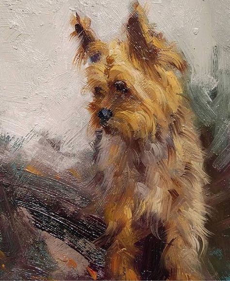 Natalia Klevaia on Instagram: “Via: @inside19.11 👈 . Art by Mostafa Keyhani 🎨 @keyhani.art A little yorkie Oil on canvas #inside1911 @instagram . . Check out:…” Dog Portraits Art, Art Animals, Paintings I Love, Impressionist Art, Daily Paintworks, Dog Paintings, Watercolor Techniques, Fine Art Gallery, Dog Portraits