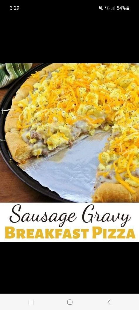 Sausage Gravy Breakfast Pizza, Sausage Gravy Breakfast, Gravy Breakfast, Breakfast Pizza Recipe, Breakfast Sausage, Sausage Gravy, Biscuits And Gravy, Breakfast Pizza, Breakfast Recipes Casserole