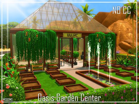 Oasis Garden, Garden Center Displays, Sims 4 House Plans, Sims 4 House Design, Casas The Sims 4, Sims Building, Sims House Design, Sims 4 Build, Sims Community