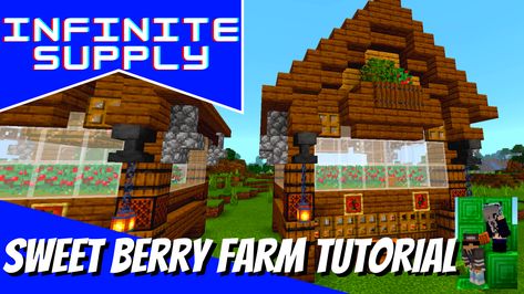 Sweet Berry Farm Minecraft, Minecraft Sweet Berries Farm, Minecraft Bed, Farm Minecraft, Minecraft Tutorials, Berry Farm, Minecraft Stuff, Minecraft Tutorial, Minecraft Designs