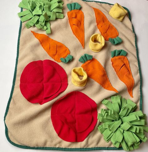 Let your bunny engage in their natural foraging habits! Sprinkle their herbs, pellets, or lettuce around the mat and watch them hunt and enjoy❤️ (Large and machine washable) Instagram - boomthatsart Rabbit Foraging Mat Diy, Foraging Mat For Rabbits, Bunny Items, Snuffle Mat, Bunny Care, Luxury Garden, Animal Toys, Bunny Toys, Diy Homemade