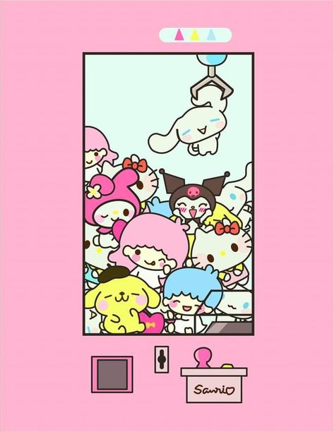 Claw Machine Wallpaper, Sanrio Claw Machine, Machine Wallpaper, Crane Game, Kawaii Tattoo, Magical Land, Hello Kitty And Friends, Hello Kitty Sanrio, Claw Machine