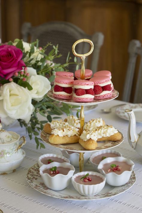 Valentines Tea Party, Almond Creme, Spring Tea Party, Vintage Tea Parties, Valentine Tea, French Tea, High Tea Party, Spring Tea, Tea Party Food