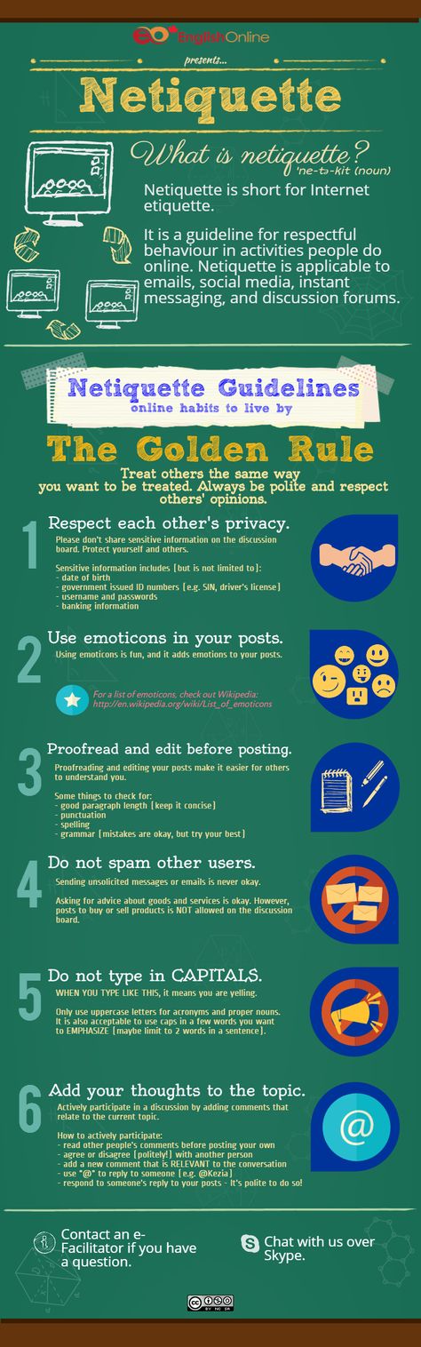 Netiquette Poster Design, Rules Of Netiquette Poster, Netiquette Poster, Rules Of Netiquette, Education Strategies, School Library Lessons, Library Lessons, Language Translation, Business Communication