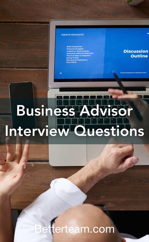 Top 5 Business Advisor interview questions with detailed tips for both hiring managers and candidates. Money Plan, Business Advisor, Masters In Business Administration, Money Saving Plan, Interpersonal Skills, Business Analyst, Business Promotion, Job Board, Job Description