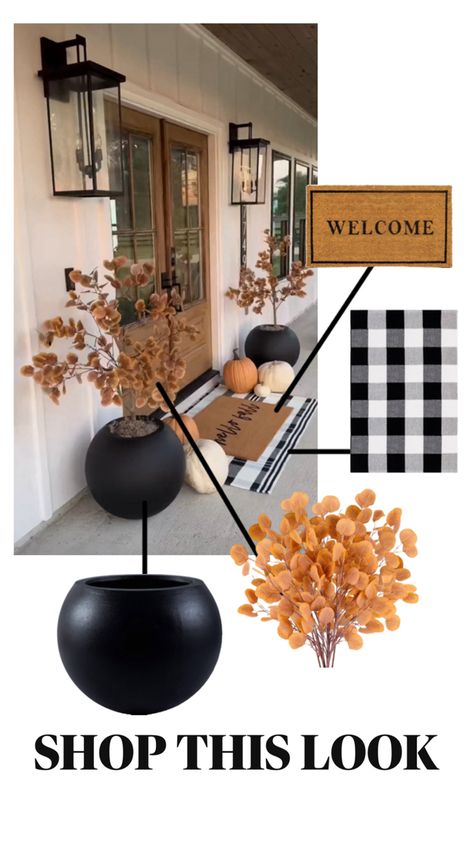 🍂 Fall Porch Inspo! 🍁 Get your home ready for autumn with this chic outdoor setup. From cozy welcome mats to modern planters, these simple additions will transform your entryway. Shop everything you need for a stunning fall porch on Amazon via the link in my bio. 🖤✨ #FallDecor #FallDecor #PorchDecor #HomeDecor #AmazonFinds #AutumnVibes #OutdoorDecor #CozyHome #SeasonalDecor #PumpkinSpiceSeason #FrontPorchStyle #FallVibes #WelcomeFall #FarmhouseDecor #ModernHomeDecor #FallInspo #AmazonAffiliate #PorchGoals Ready For Autumn, Outdoor Entrance, Pumpkin Spice Season, Simple Addition, Modern Planters, Fall Inspo, Welcome Fall, Fall Outdoor, Fall Porch